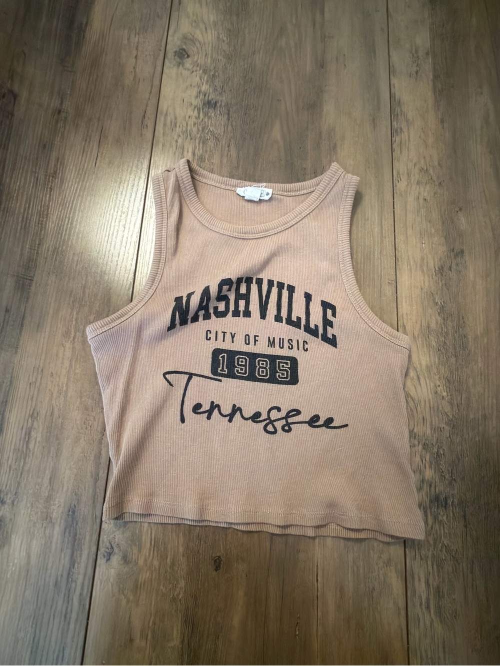 Nashville Tennessee 1985 Ribbed Tank Top - Beige